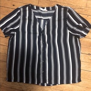 White and Blue striped button up from Pink Rose